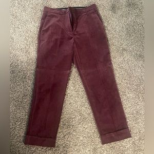 Velvet plum cropped Ann Taylor pants.